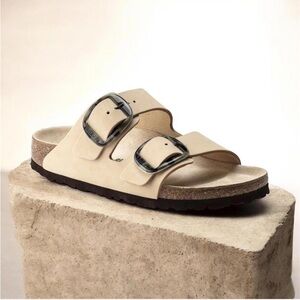 Birkenstock Arizona Big Buckle Nubuck Sandals - Almond